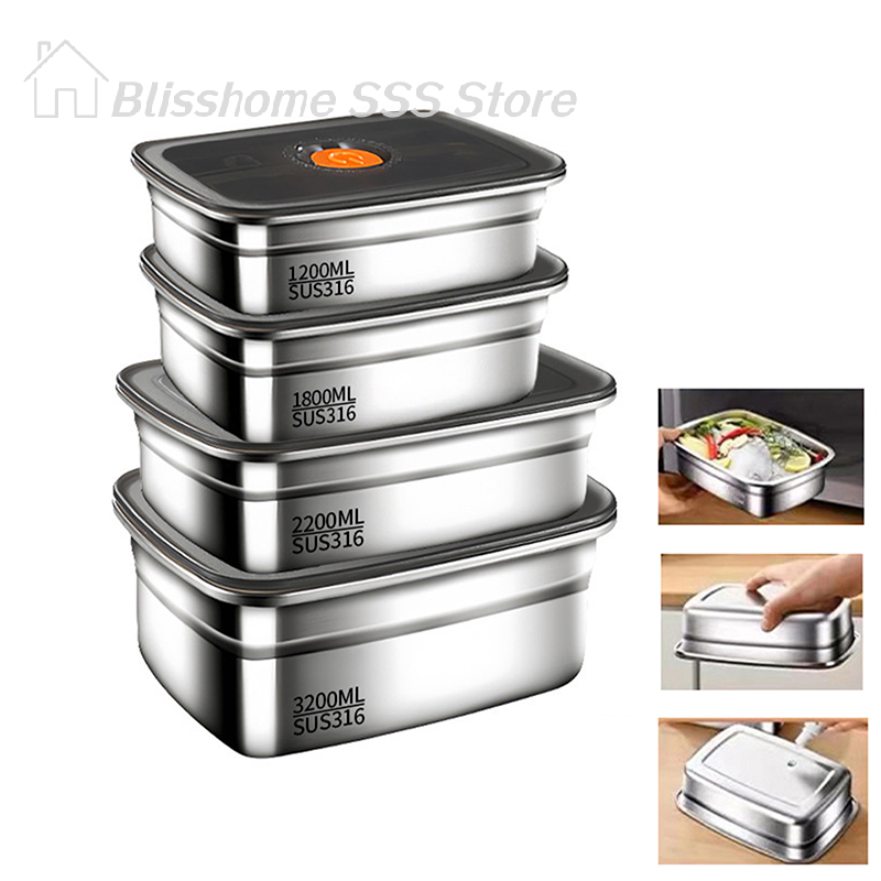 Outdoor Camping Fridge - 【S】304 Stainless Steel Lunch Box With