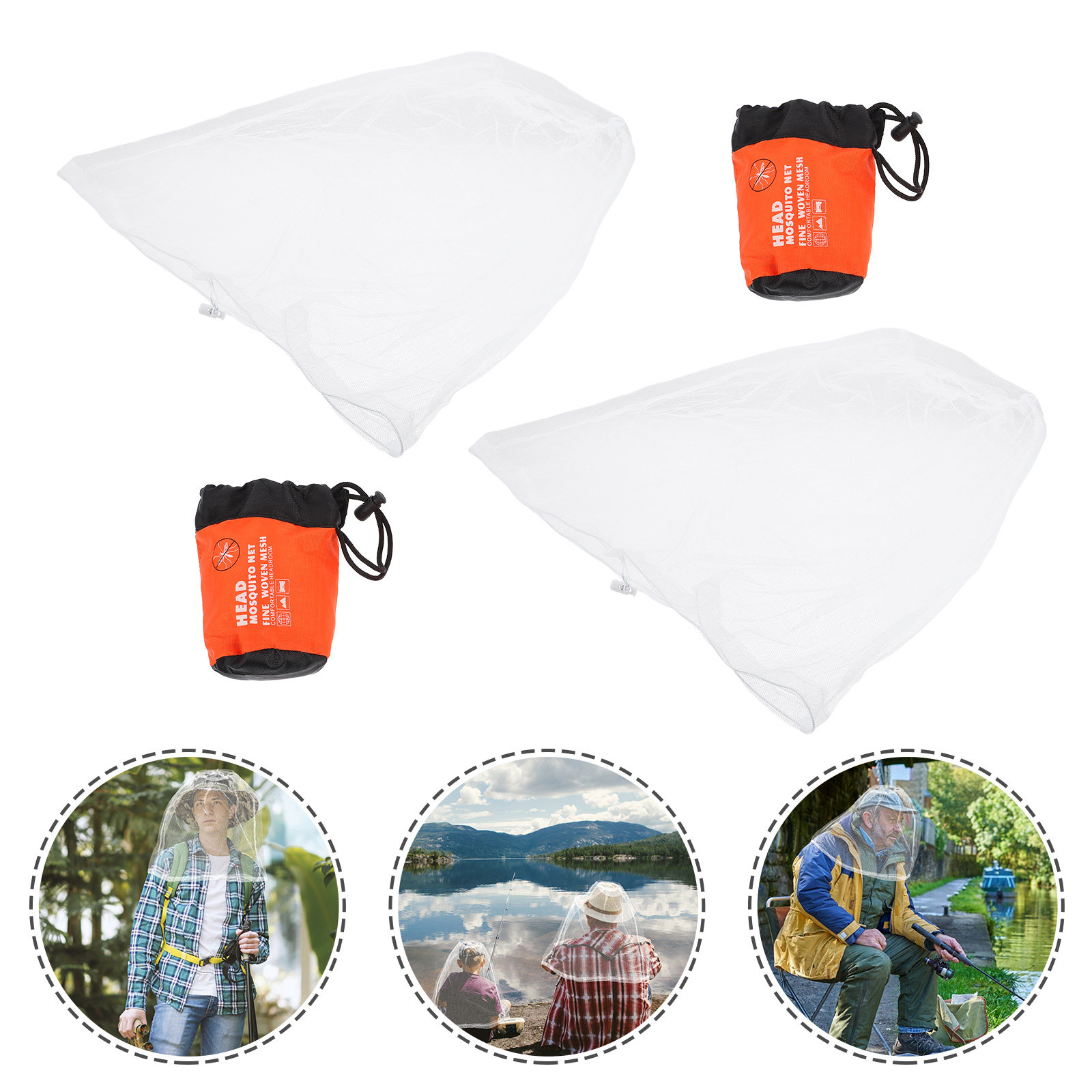 Outdoor Camping Mosquito Net - 2Pcs Mosquito Head Nets Outdoor Mesh