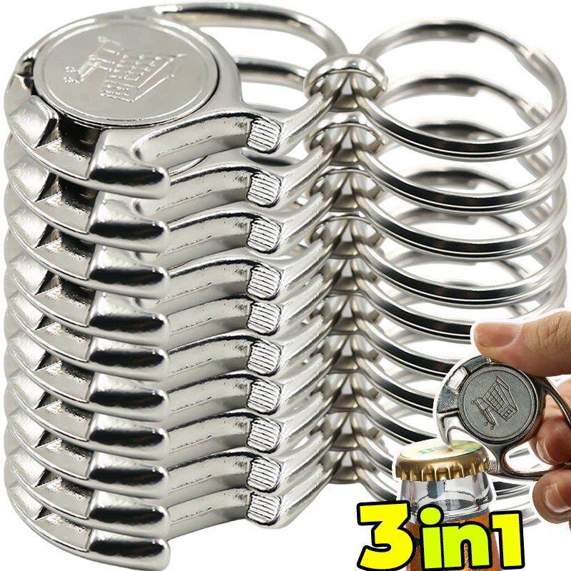 Outdoor Camping Trolley - Shopping Cart Token Keychain Bottle Opener