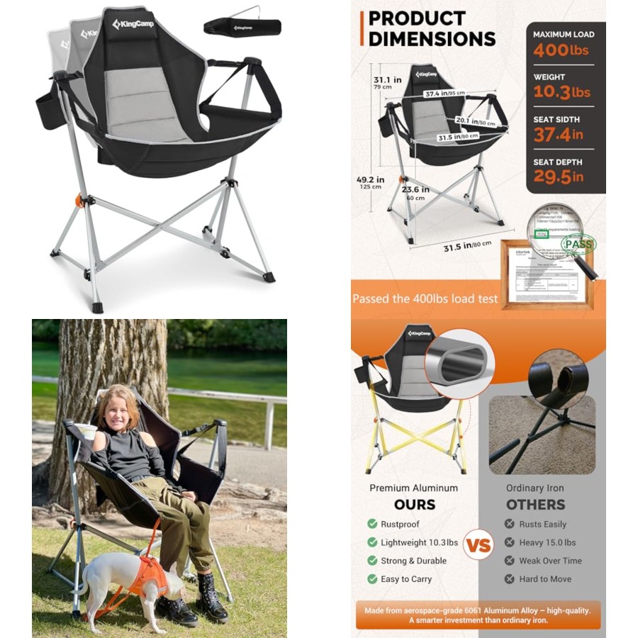 Camping Hammock - Hammock Camping Chair, Swinging Portable Camp