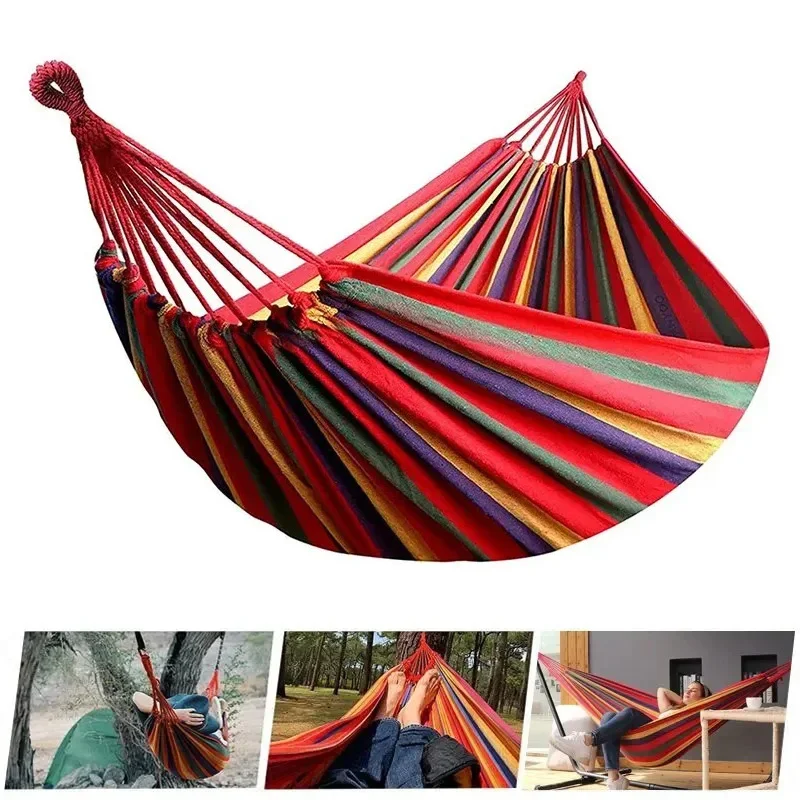 Camping Hammock - 1pc Outdoor Canvas Hammock Camping Swing