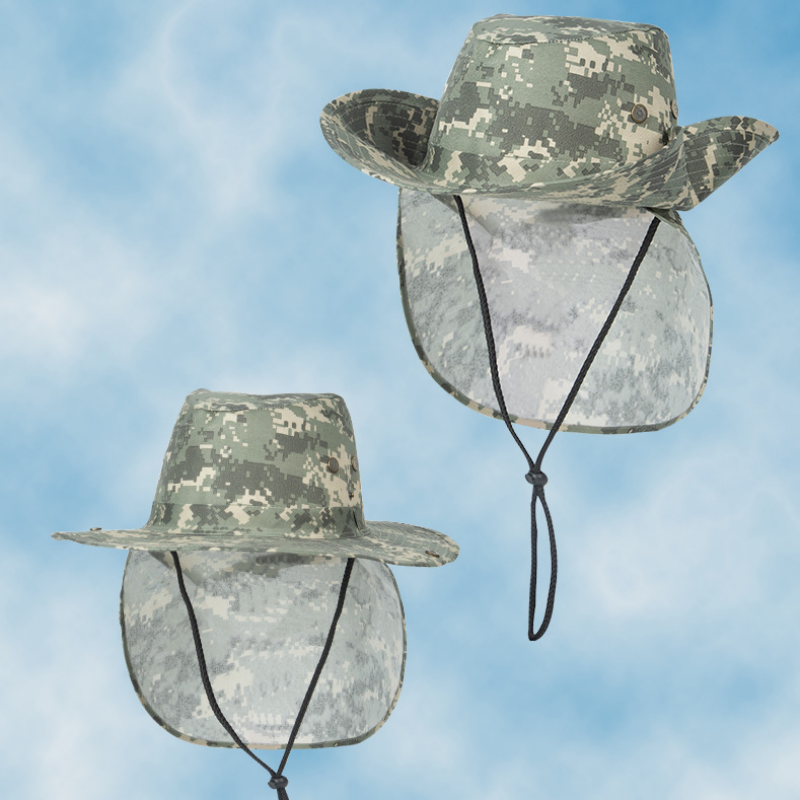 Camping Outdoor Quick Drying Sun Neck Protection Cap Hat - New Summer Camouflage Sun Hat Men