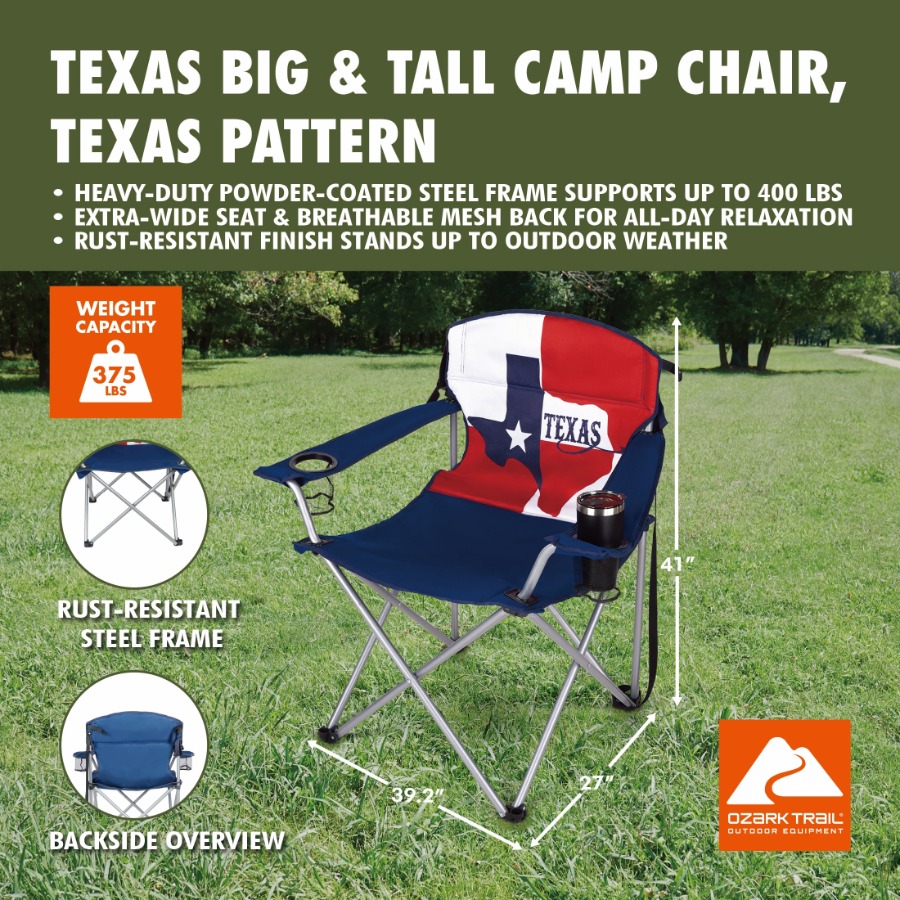 Texas Big Tall Camp Chair with - Outdoor Camping In Texas 评论和价格
