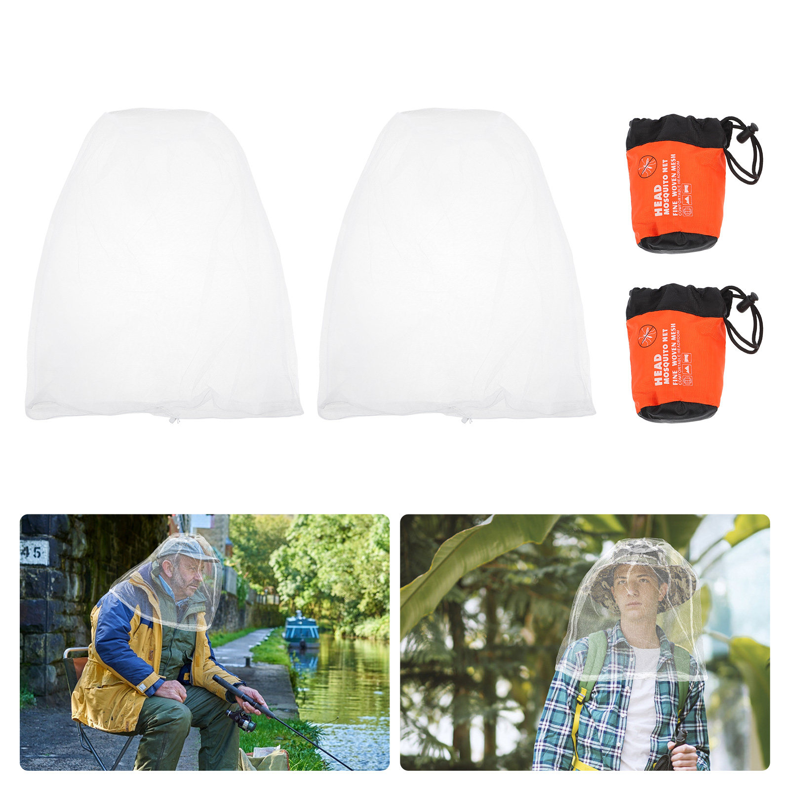 2Pcs Mosquito Mesh Head Nets O - Outdoor Activities In Camping 评论和价格
