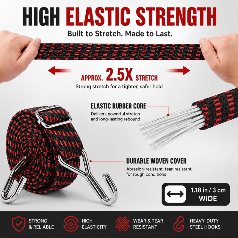 3cm Wide Elastic Cargo Strap 1 - Camping Rope 评论和价格