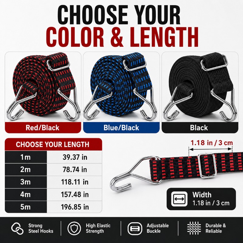 3cm Wide Elastic Cargo Strap 1 - Camping Rope 评论和价格