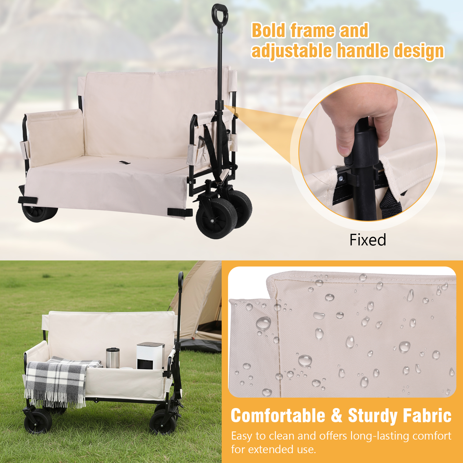 Collapsible Heavy Duty Wagon w - Outdoor Camping Trolley 评论和价格