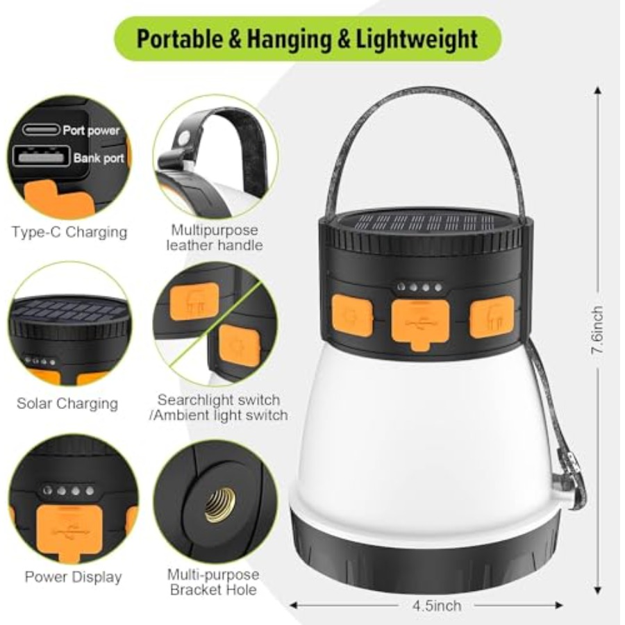 2 Pack LED Camping Lantern, 15 - Camping Solar Lantern 评论和价格
