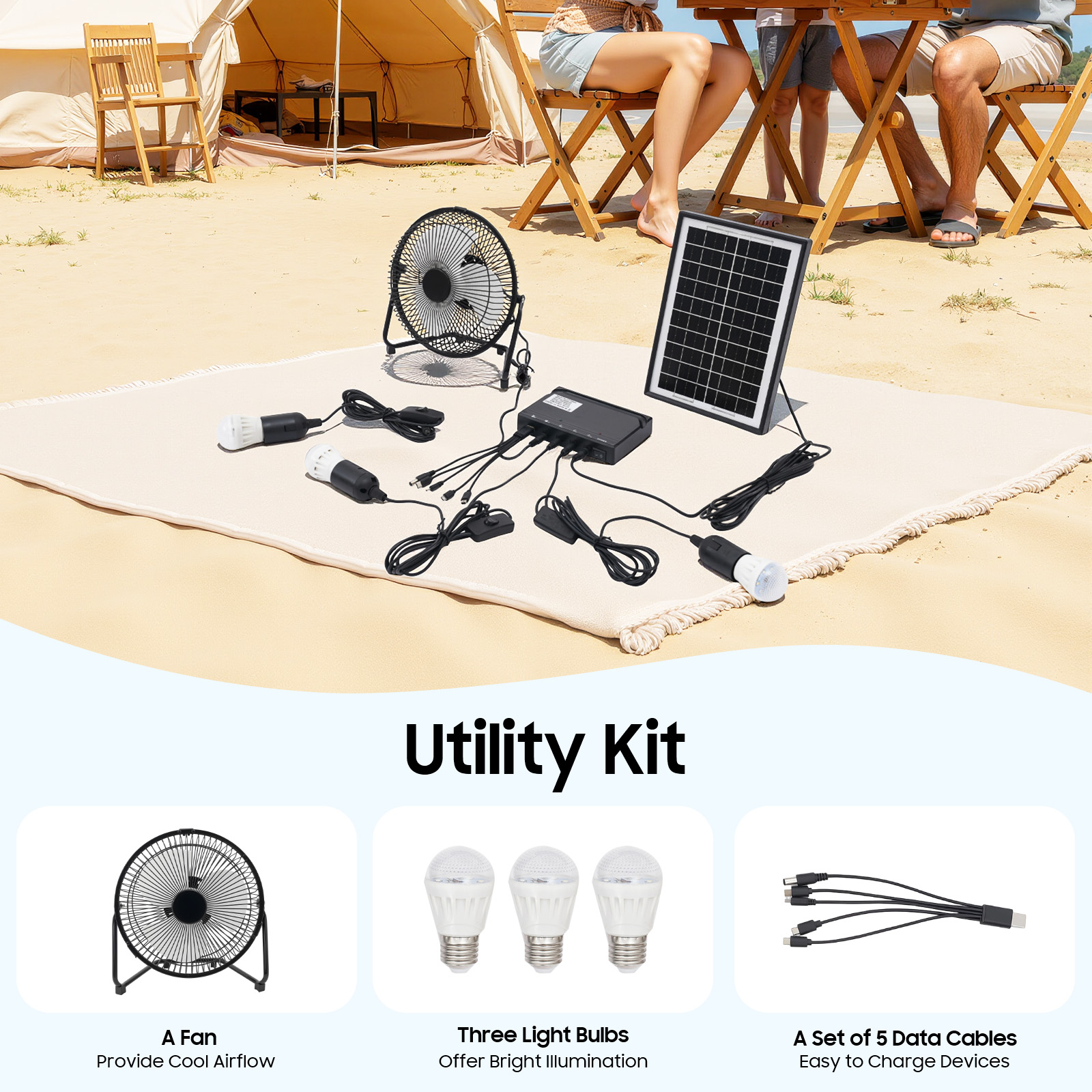 100-240V Solar Fan And Lamp Ki - Camping Solar Lantern 评论和价格