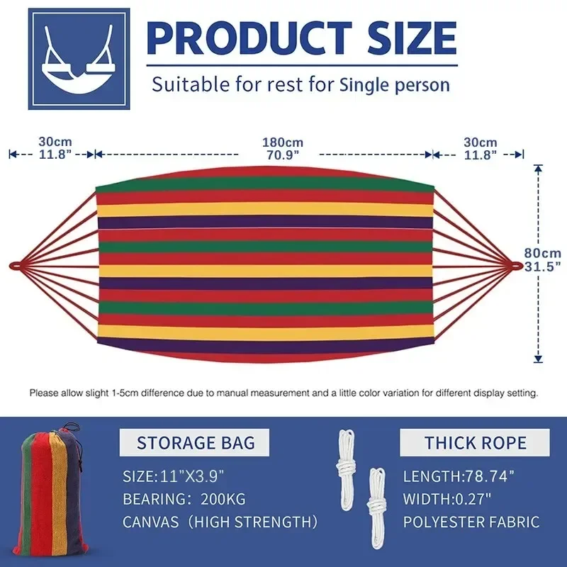 1pc Outdoor Canvas Hammock Cam - Camping Hammock 评论和价格
