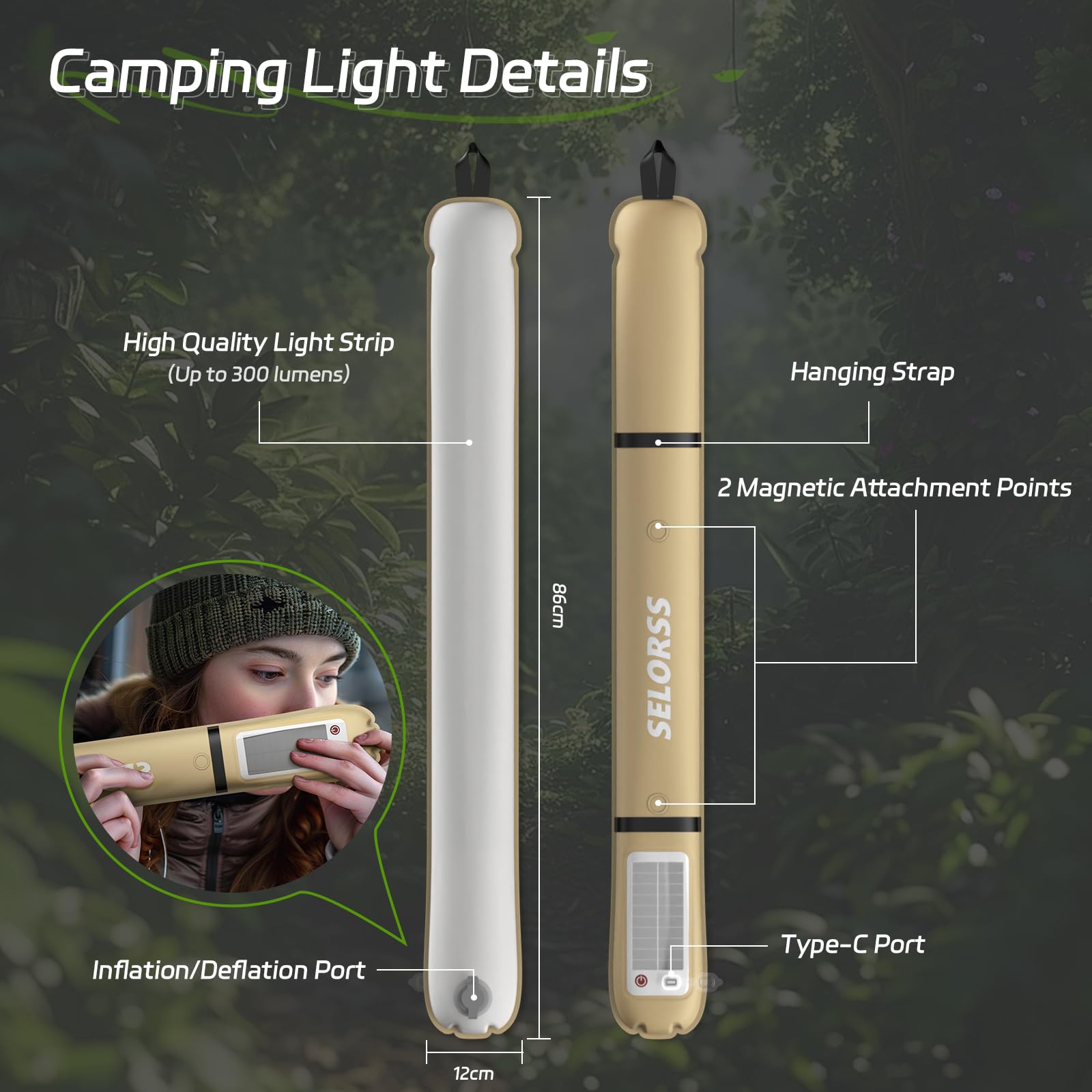 SELORSS Solar Camping Lantern  - Camping Solar Lantern 评论和价格