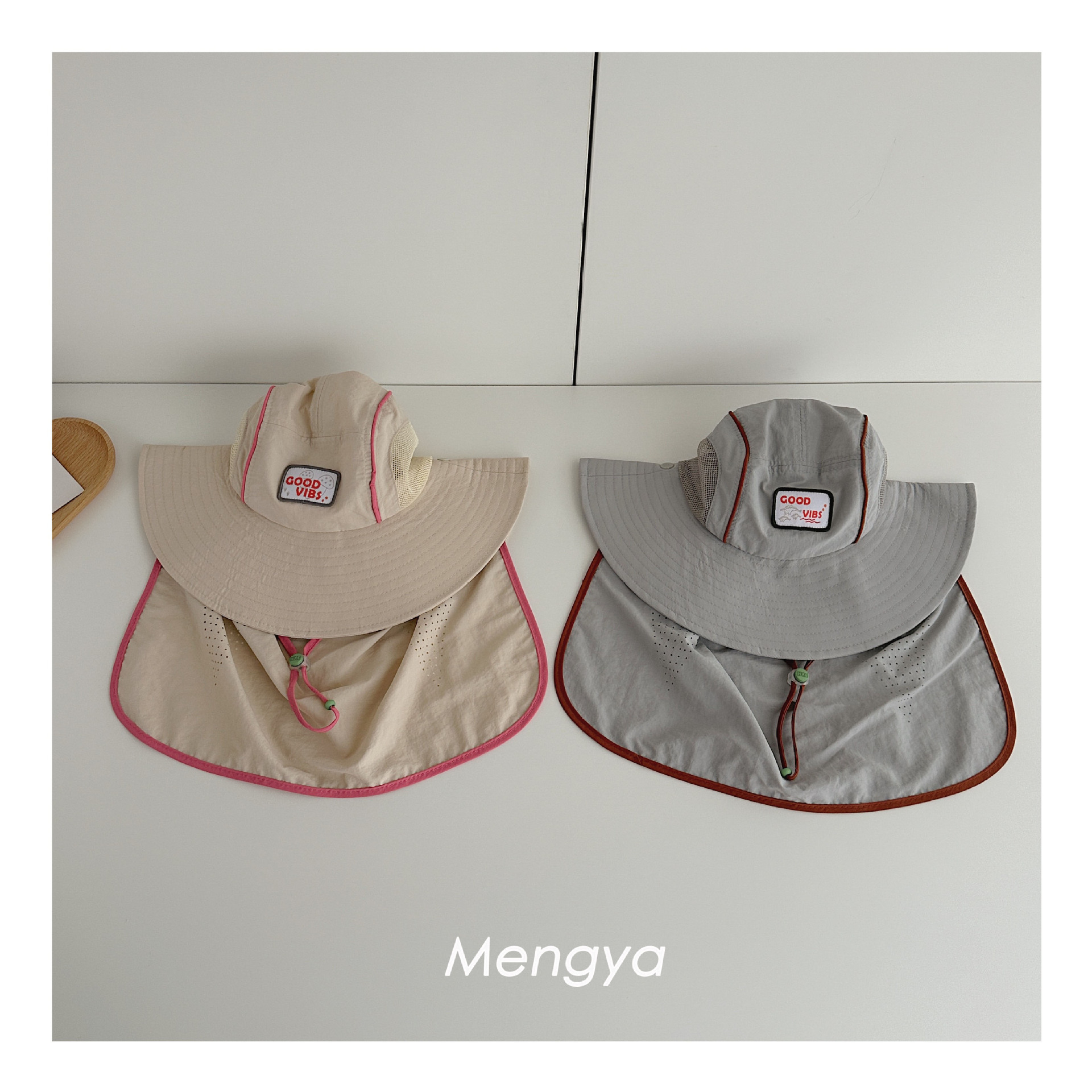 baby boys girls Stitching Mesh - Camping Outdoor Quick Drying Sun Neck Protection Cap Hat 评论和价格