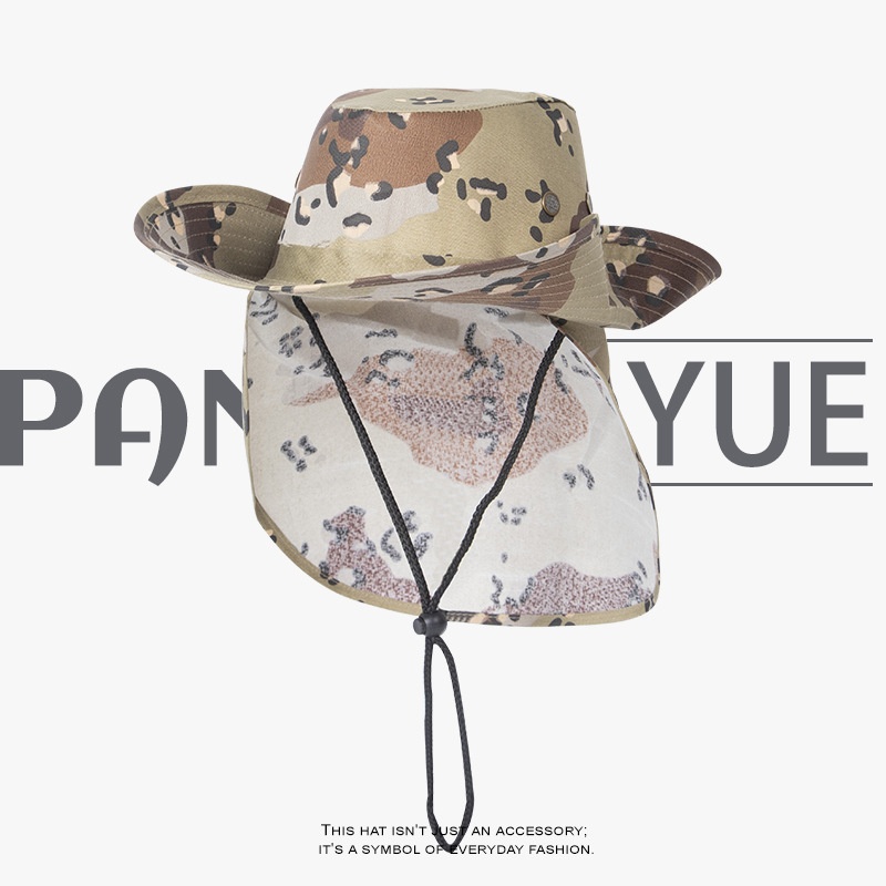 New Summer Camouflage Sun Hat  - Camping Outdoor Quick Drying Sun Neck Protection Cap Hat 评论和价格