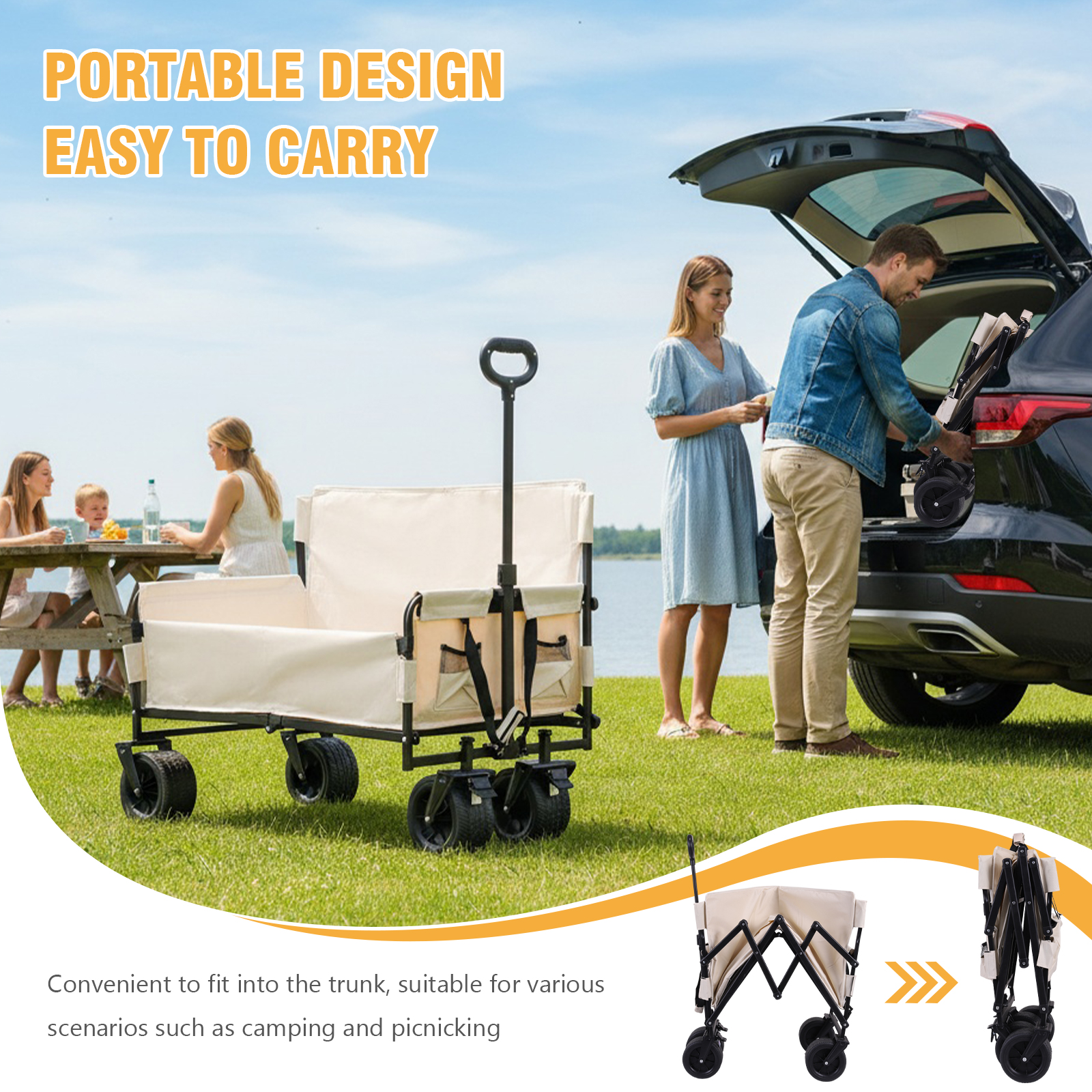 Large Capacity Collapsible Wag - Outdoor Camping Trolley 评论和价格