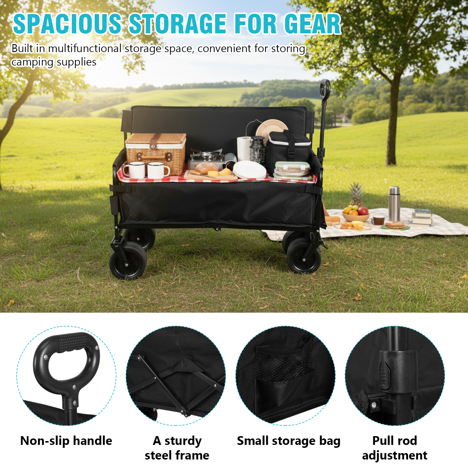 Large Capacity Collapsible Wag - Outdoor Camping Trolley 评论和价格